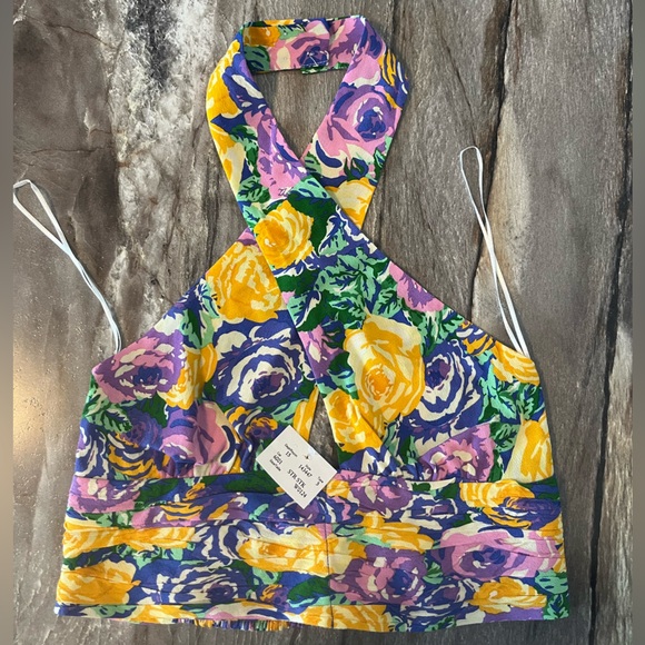 Zara Floral Halter Crop Top - Picture 5 of 15